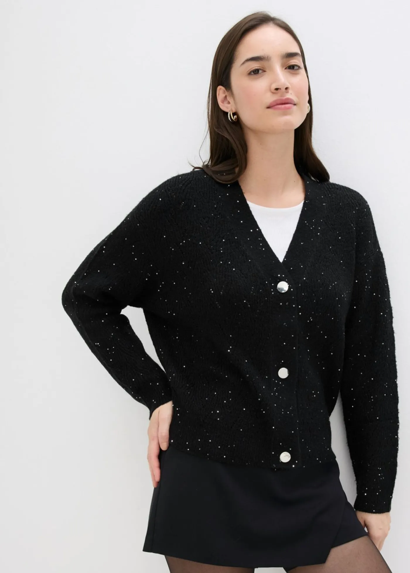 bonprix bonprix Chaqueta de punto ajour Negro New