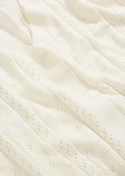 bonprix bonprix Chaqueta de punto ajour con mezcla de seda Blanco Hot