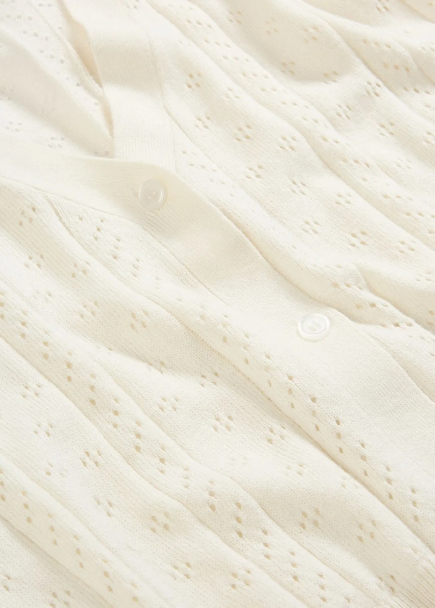 bonprix bonprix Chaqueta de punto ajour con mezcla de seda Blanco Hot
