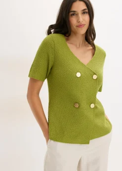 bonprix bonprix Chaqueta de punto con algodón musgo Best