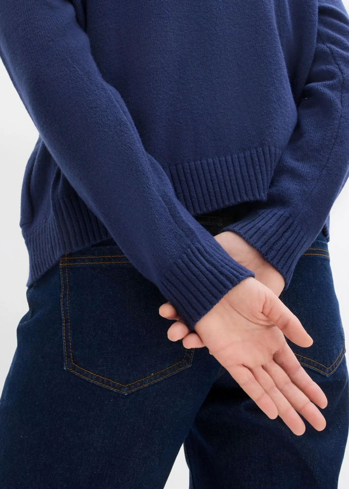 bonprix bonprix Chaqueta de punto con bolsillos Azul marino Outlet