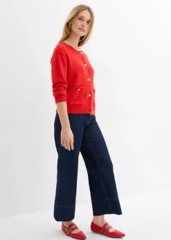bonprix bonprix Chaqueta de punto con bolsillos fresa Sale