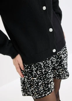 bonprix bonprix Chaqueta de punto con botones decorativos Negro Hot