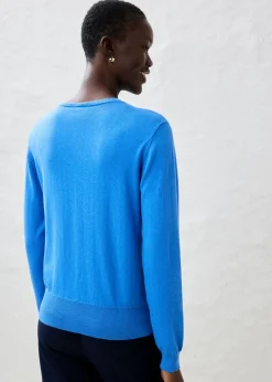 bonprix bonprix Chaqueta de punto con contenido de seda azul glaciar Discount