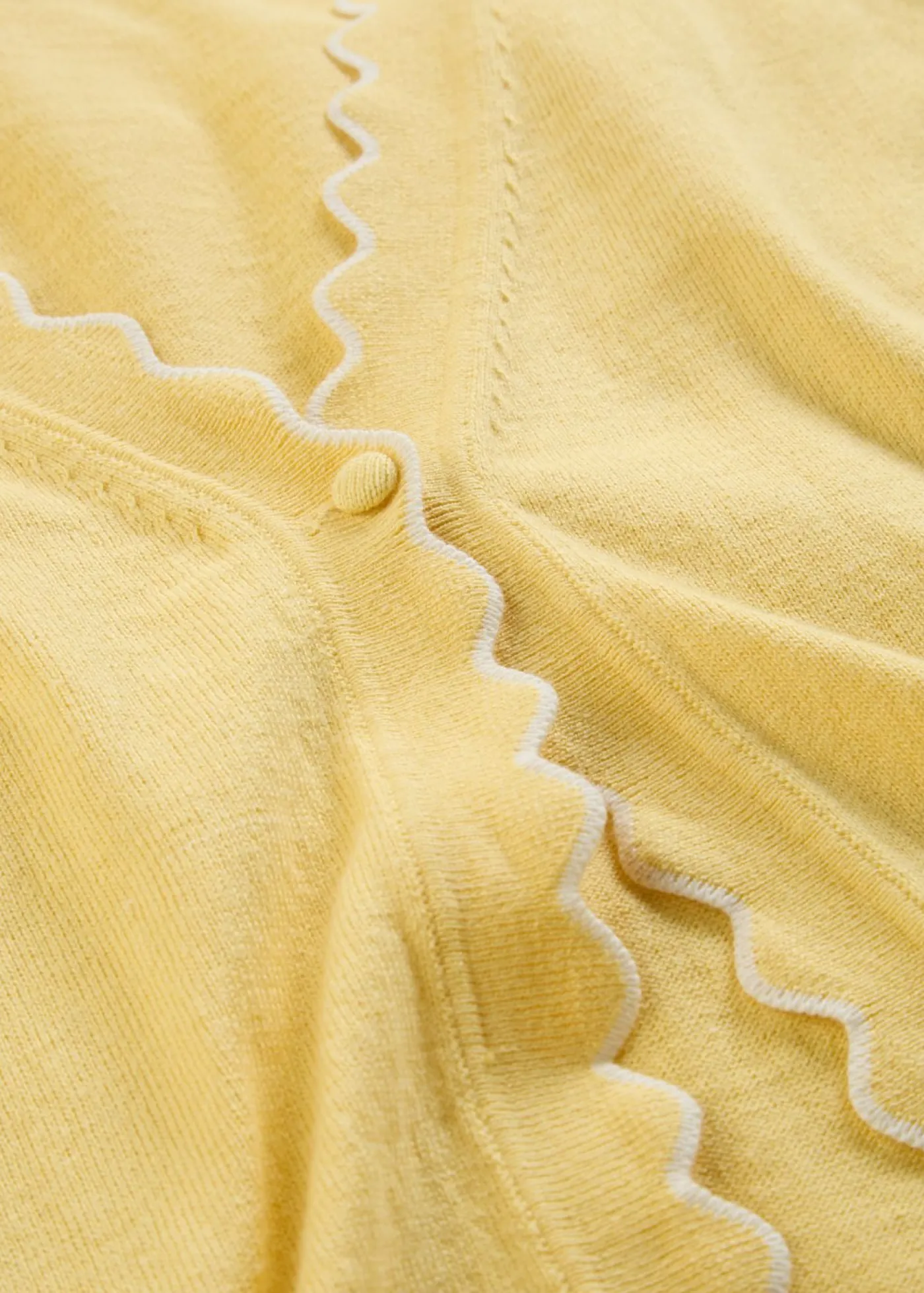 bonprix bonprix Chaqueta de punto con contenido de seda Amarillo claro-blanco lana Hot