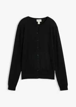 bonprix bonprix Chaqueta de punto con contenido de seda Negro New