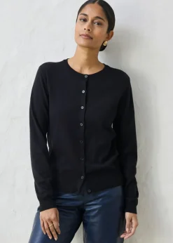 bonprix bonprix Chaqueta de punto con contenido de seda Negro New