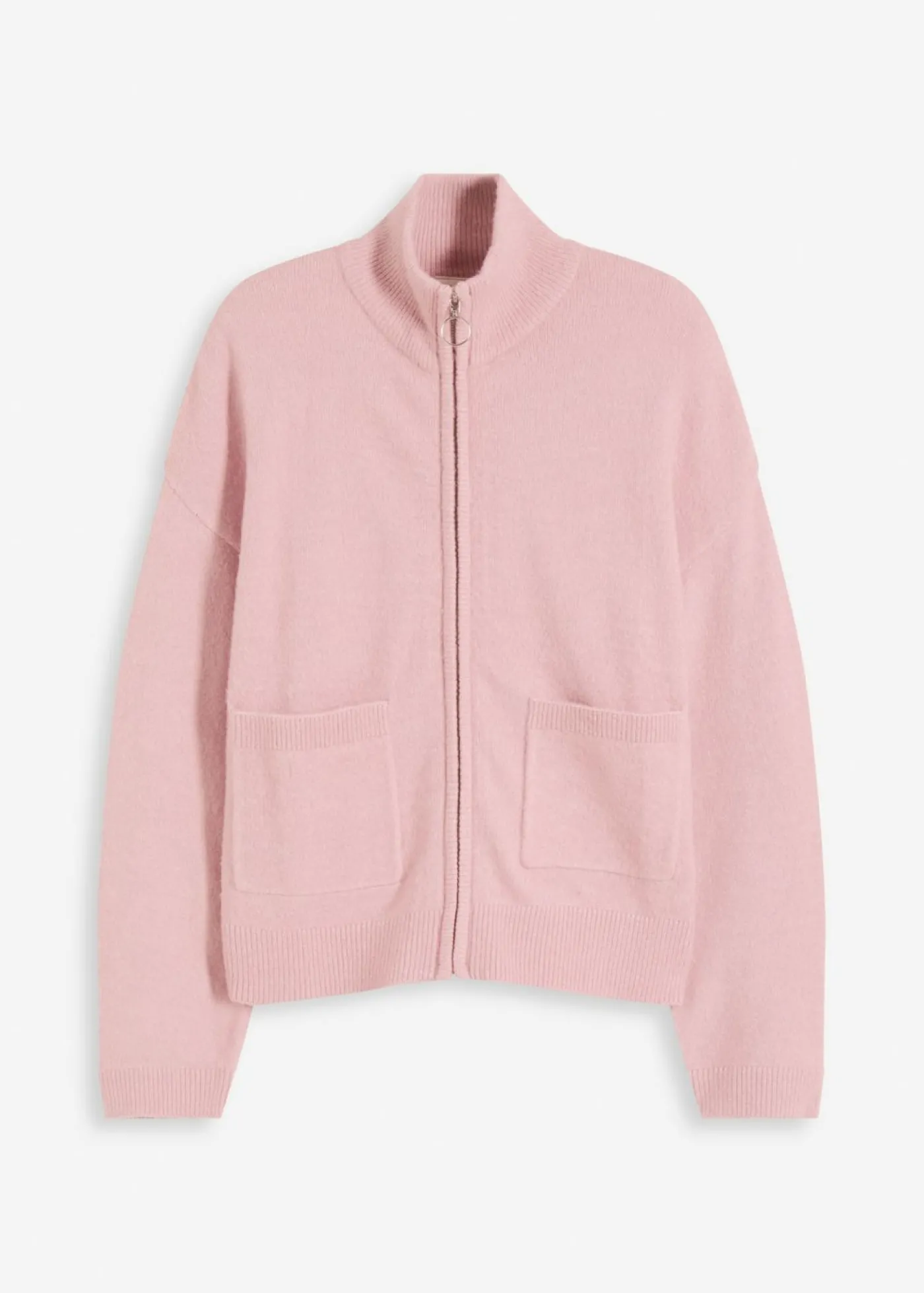 bonprix bonprix Chaqueta de punto con cremallera Rosa ceniza Online