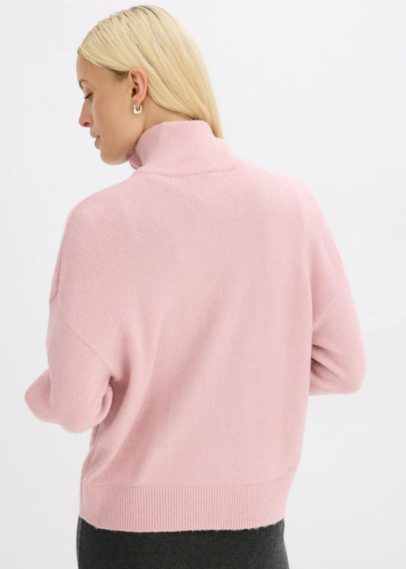 bonprix bonprix Chaqueta de punto con cremallera Rosa ceniza Online