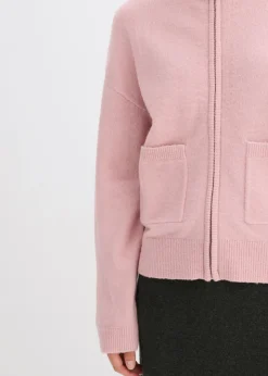 bonprix bonprix Chaqueta de punto con cremallera Rosa ceniza Online