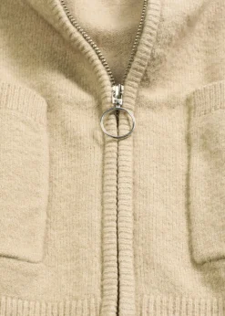 bonprix bonprix Chaqueta de punto con cremallera Verde aceite New