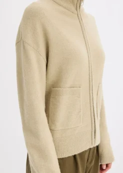 bonprix bonprix Chaqueta de punto con cremallera Verde aceite New