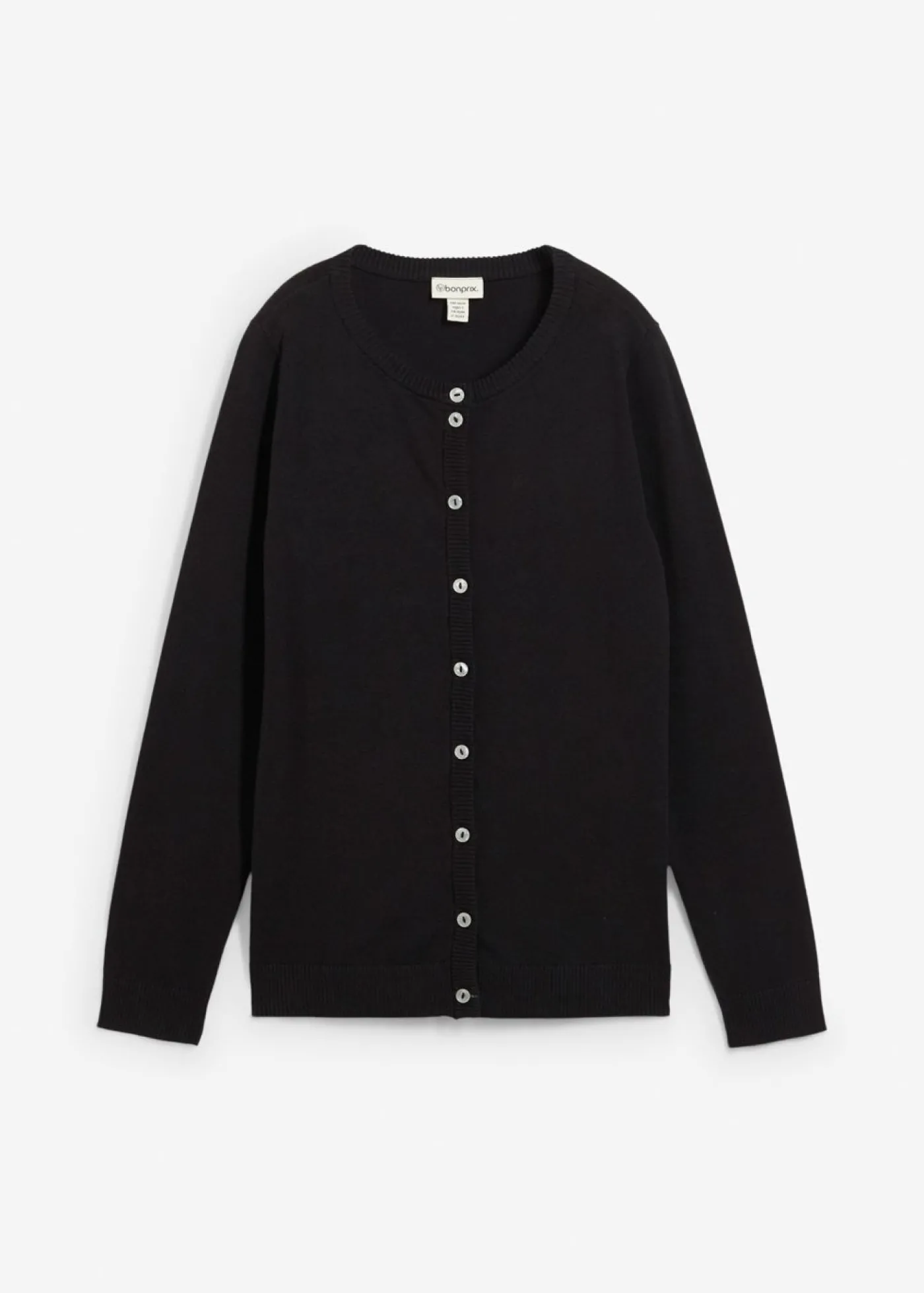 bonprix bonprix Chaqueta de punto con cuello redondo Negro Online