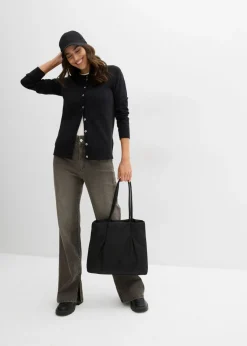 bonprix bonprix Chaqueta de punto con cuello redondo Negro Online