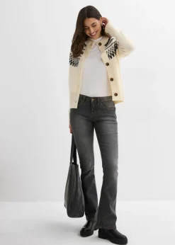 bonprix bonprix Chaqueta de punto con patrón nórdico Beige natural Online