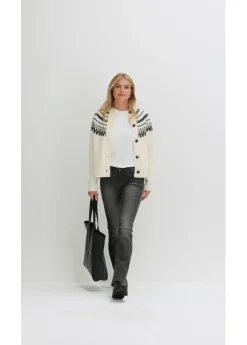 bonprix bonprix Chaqueta de punto con patrón nórdico Beige natural Online