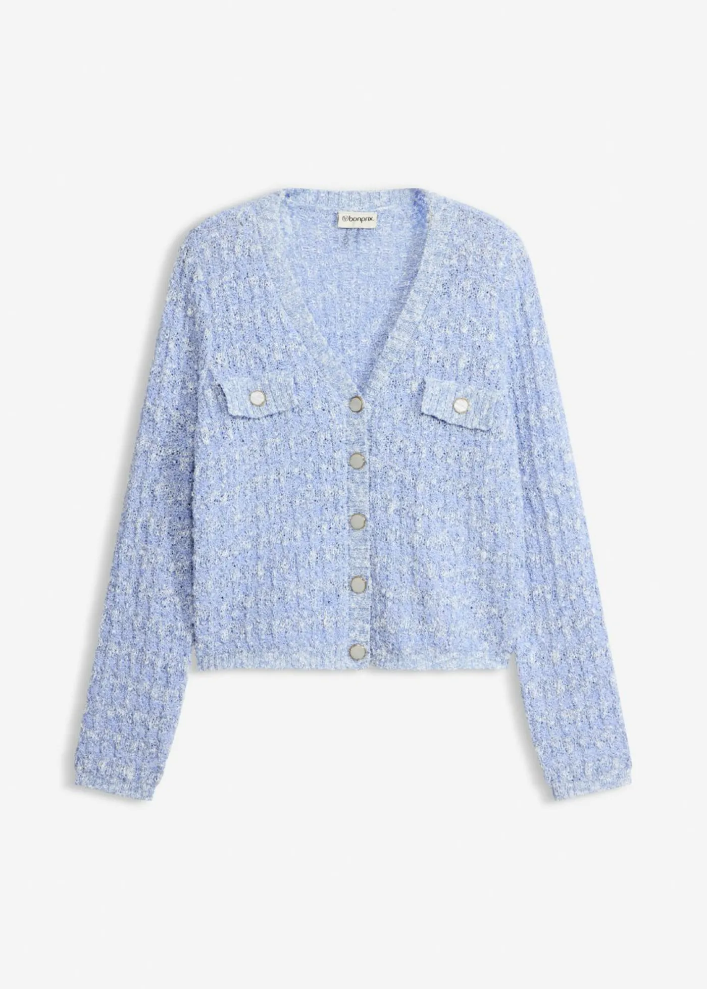 bonprix bonprix Chaqueta de punto de bouclé Azul provenzal jaspeado Outlet