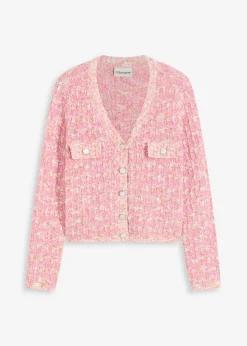 bonprix bonprix Chaqueta de punto de bouclé pink lady moteado
