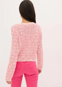 bonprix bonprix Chaqueta de punto de bouclé pink lady moteado