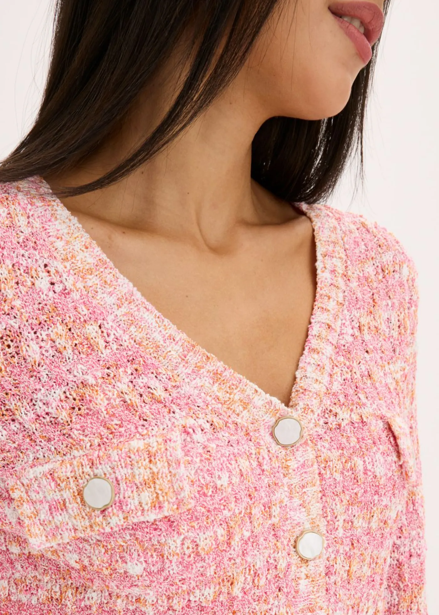 bonprix bonprix Chaqueta de punto de bouclé pink lady moteado