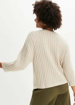bonprix bonprix Chaqueta de punto de estilo boxy gris piedra Hot