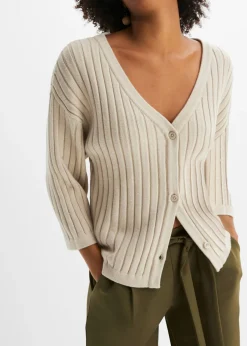 bonprix bonprix Chaqueta de punto de estilo boxy gris piedra Hot