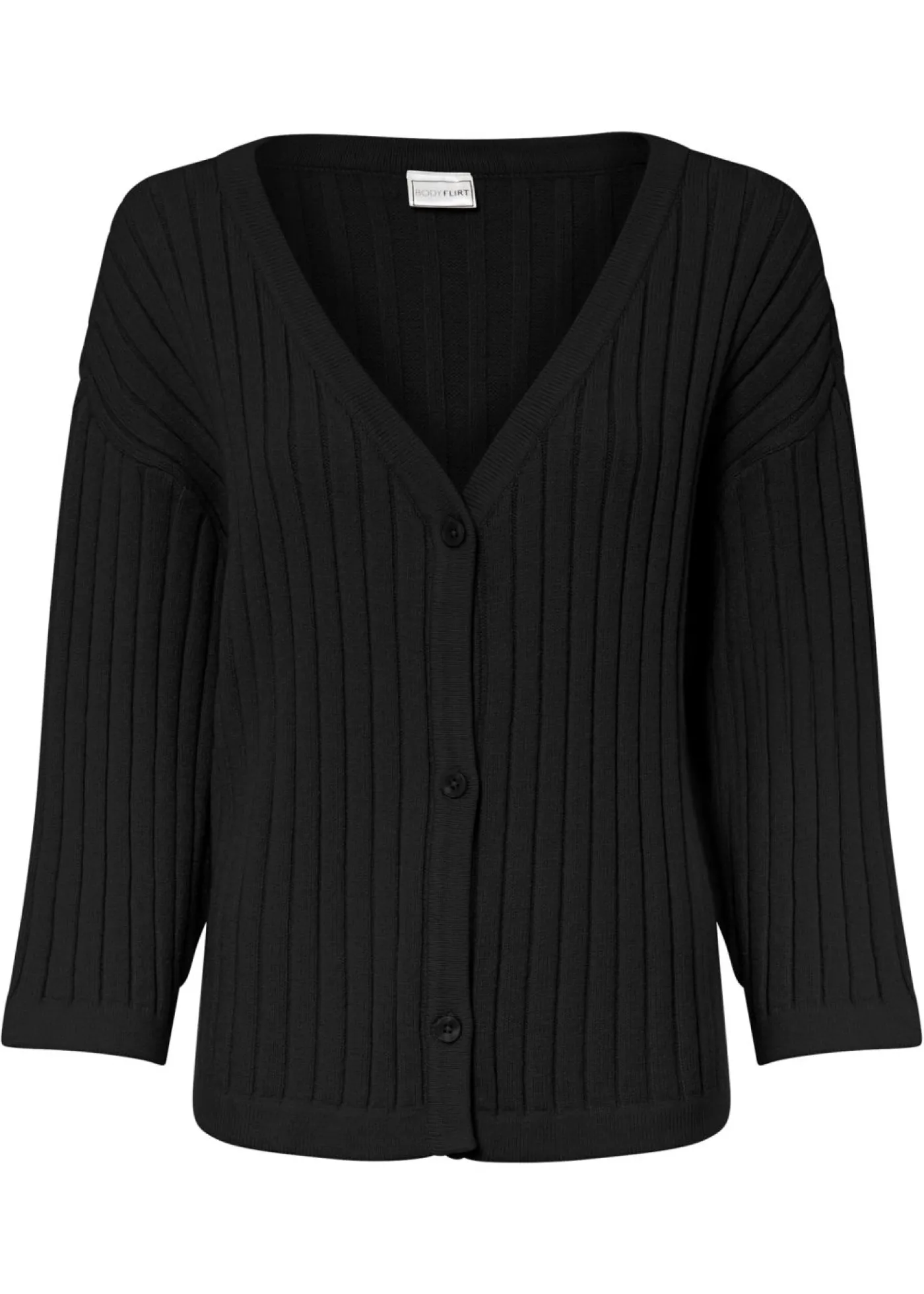 bonprix bonprix Chaqueta de punto de estilo boxy Negro Hot