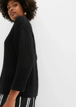 bonprix bonprix Chaqueta de punto de estilo boxy Negro Hot