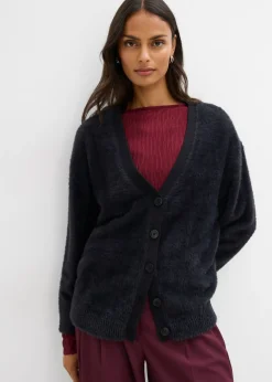 bonprix bonprix Chaqueta de punto de mezcla de viscosa Negro Online