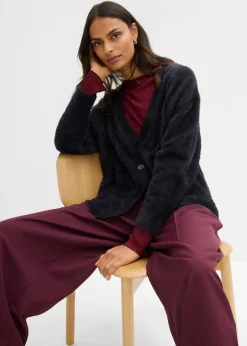 bonprix bonprix Chaqueta de punto de mezcla de viscosa Negro Online
