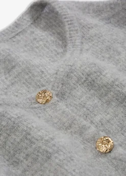 bonprix bonprix Chaqueta de punto de mezcla de alpaca Gris claro jaspeado Discount