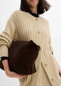 bonprix bonprix Chaqueta de punto de mezcla de viscosa suave Arena claro New
