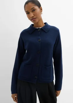 bonprix bonprix Chaqueta de punto de mezcla de viscosa Azul marino Best