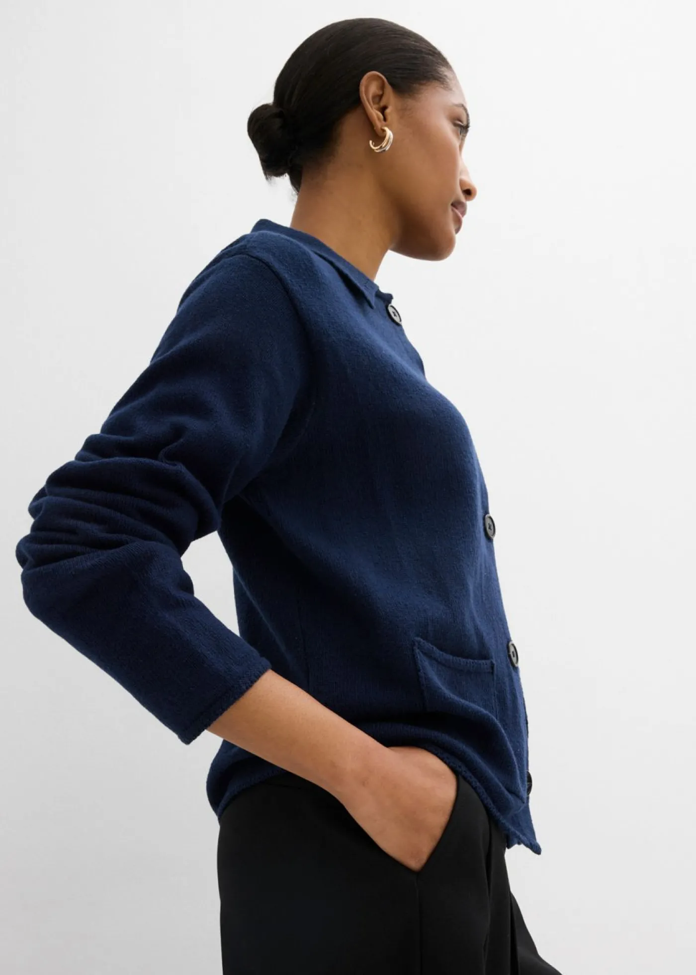 bonprix bonprix Chaqueta de punto de mezcla de viscosa Azul marino Best