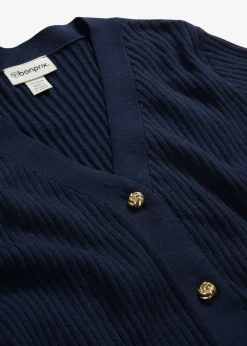 bonprix bonprix Chaqueta de punto de mezcla de viscosa suave Azul marino