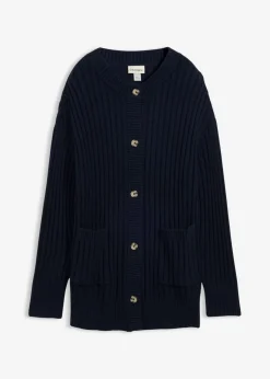 bonprix bonprix Chaqueta de punto de mezcla de viscosa suave Azul marino