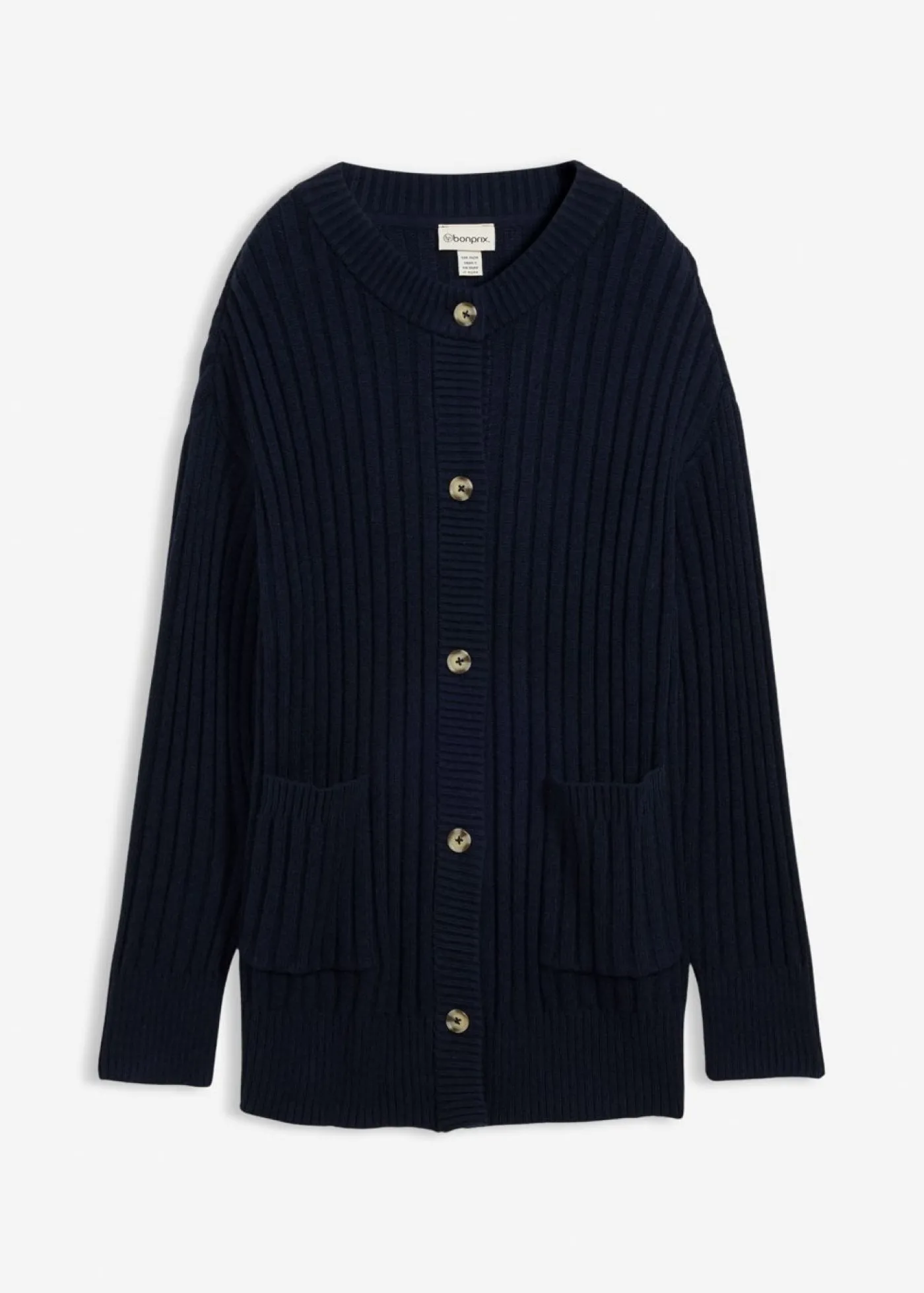 bonprix bonprix Chaqueta de punto de mezcla de viscosa suave Azul marino
