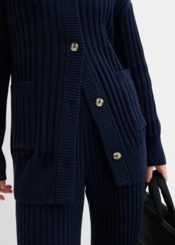 bonprix bonprix Chaqueta de punto de mezcla de viscosa suave Azul marino