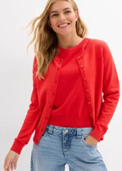 bonprix bonprix Chaqueta de punto fino fresa New