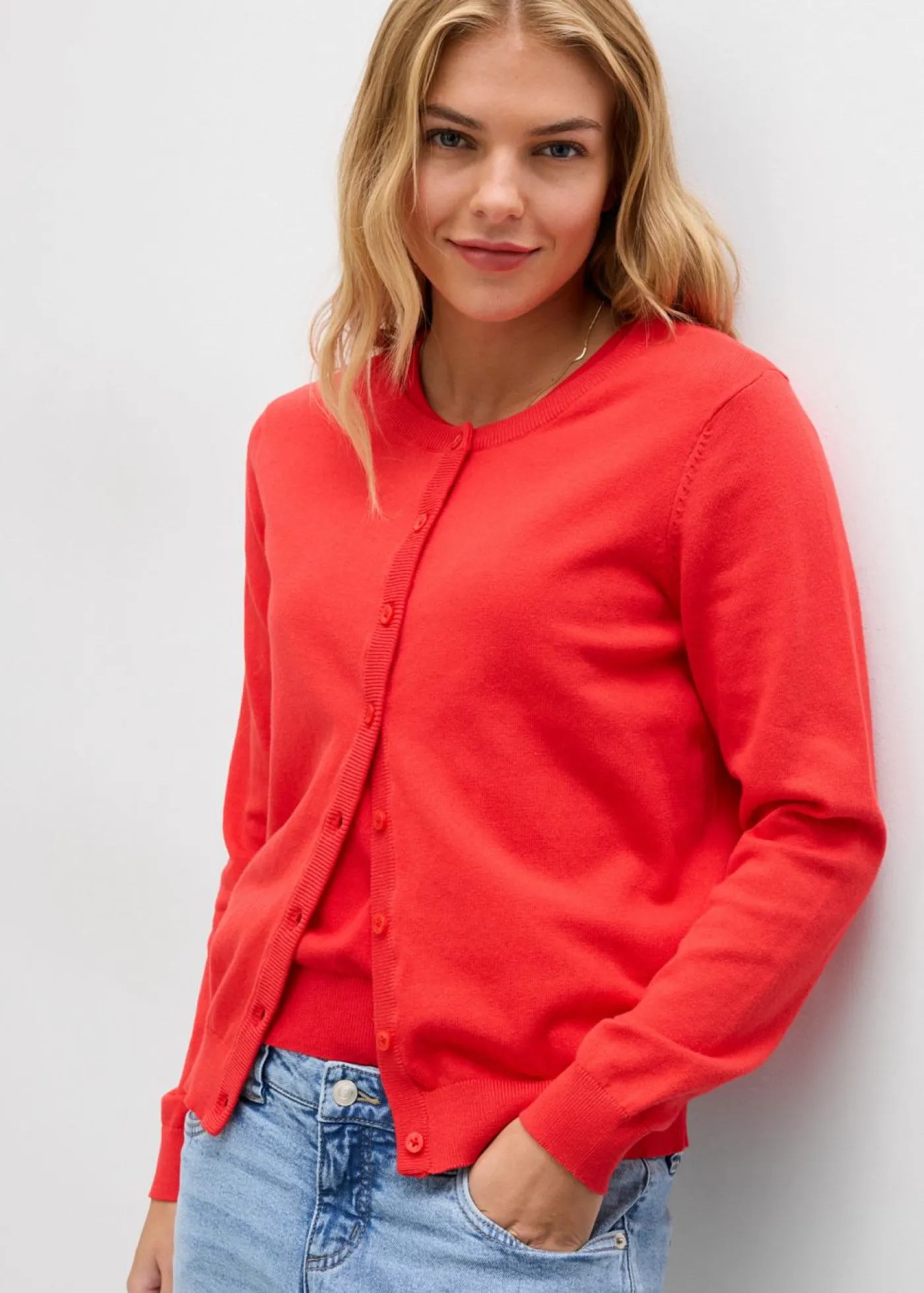 bonprix bonprix Chaqueta de punto fino fresa New