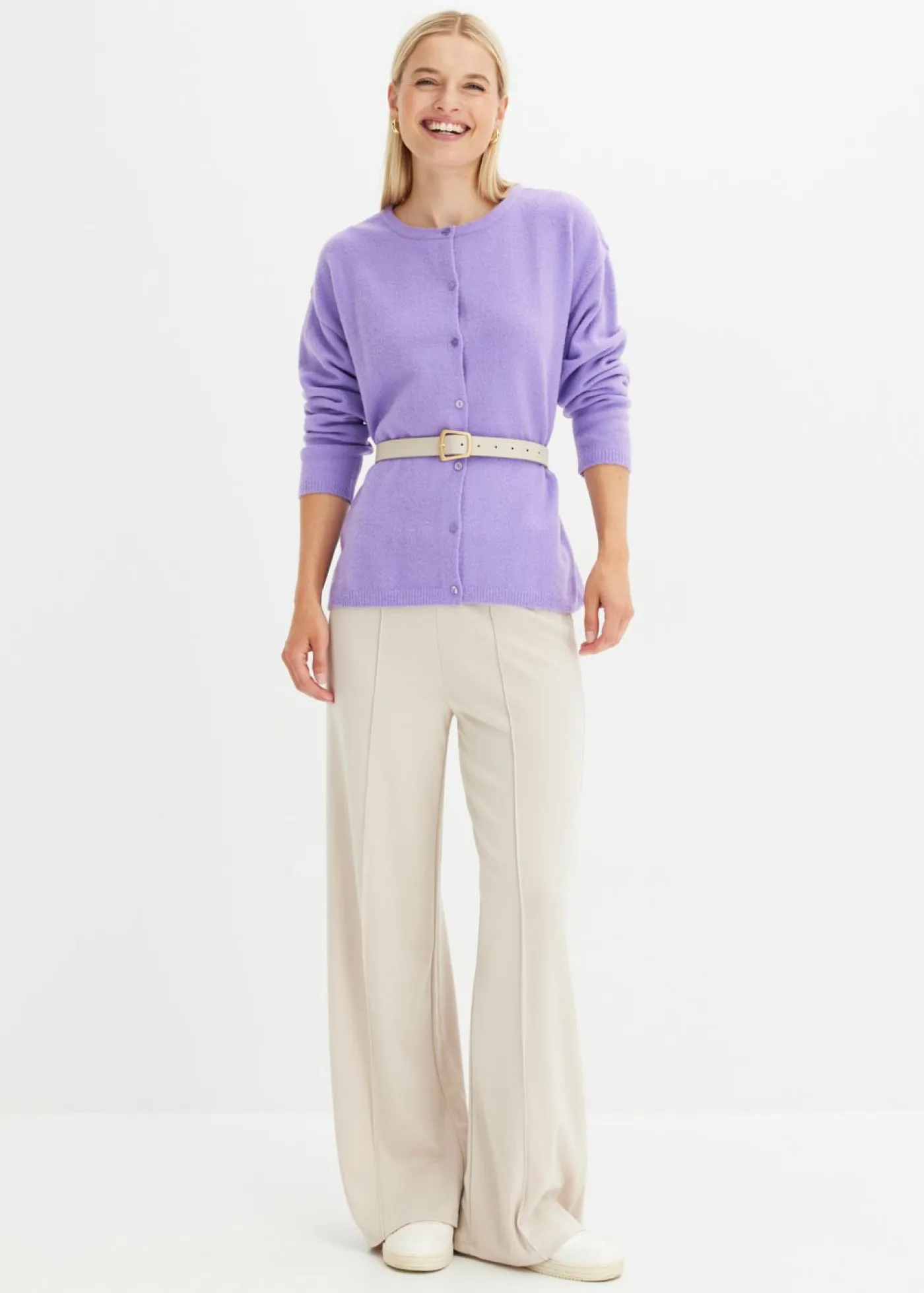 bonprix bonprix Chaqueta de punto fino Lila suave Best