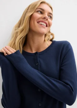 bonprix bonprix Chaqueta de punto fino Azul marino Sale