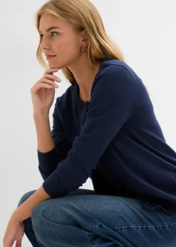 bonprix bonprix Chaqueta de punto fino Azul marino Sale