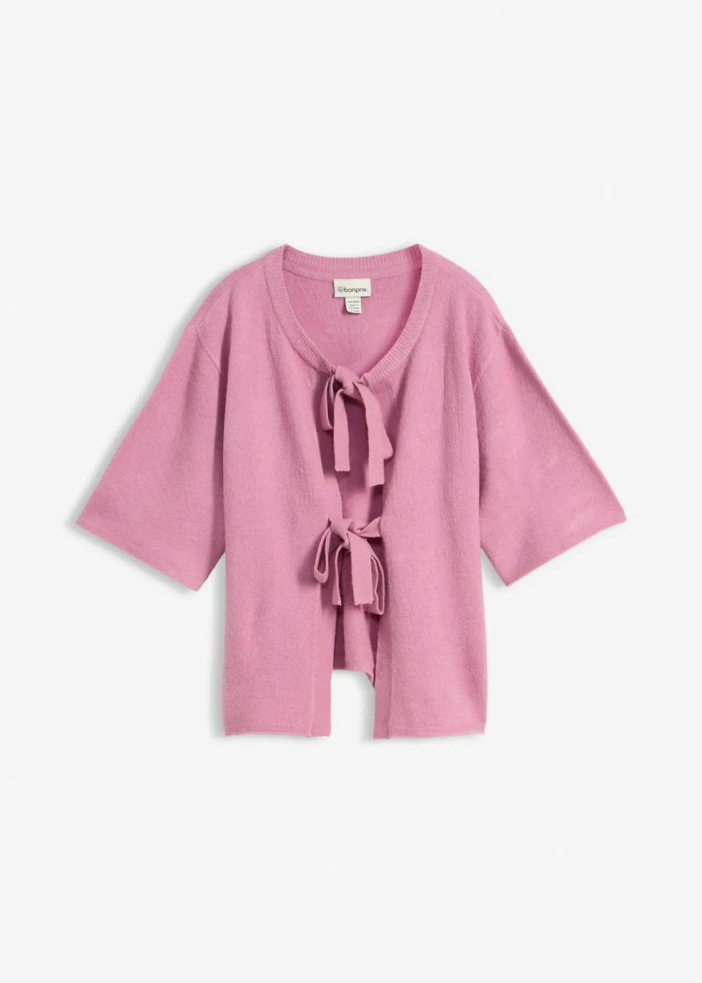 bonprix bonprix Chaqueta de punto fino con lazo Malva Best
