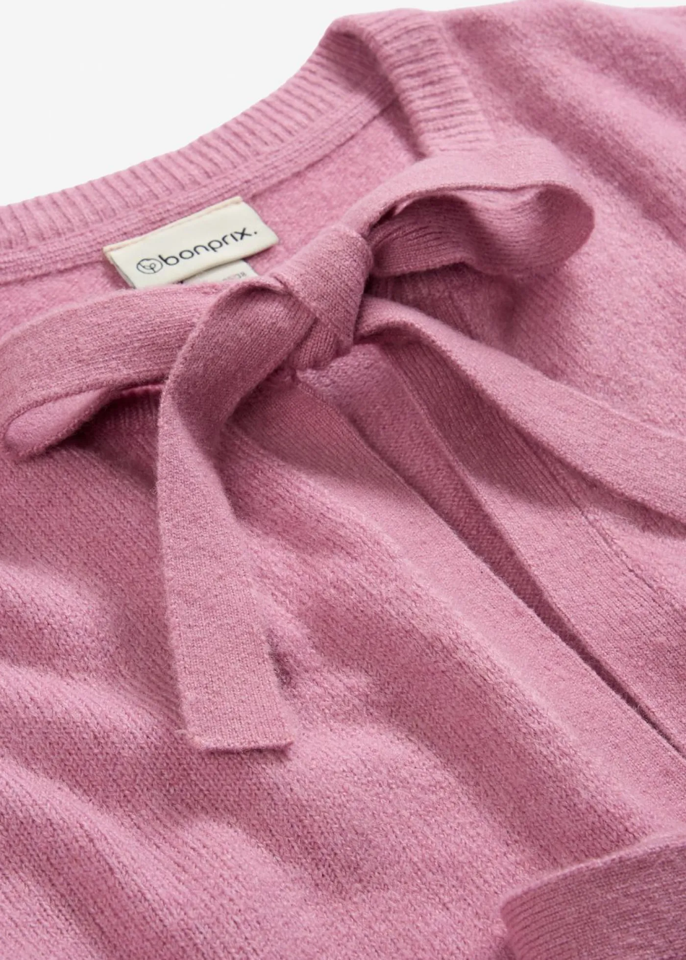 bonprix bonprix Chaqueta de punto fino con lazo Malva Best
