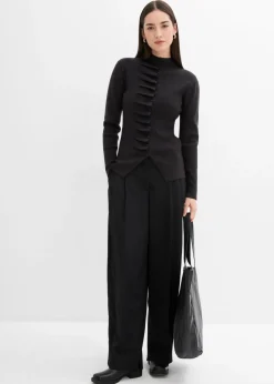 bonprix bonprix Chaqueta de punto fino de mezcla de viscosa suave Antracita jaspeado Outlet