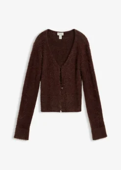bonprix bonprix Chaqueta de punto fino de hilo suave Marrón oscuro Clearance