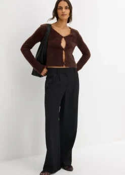 bonprix bonprix Chaqueta de punto fino de hilo suave Marrón oscuro Clearance