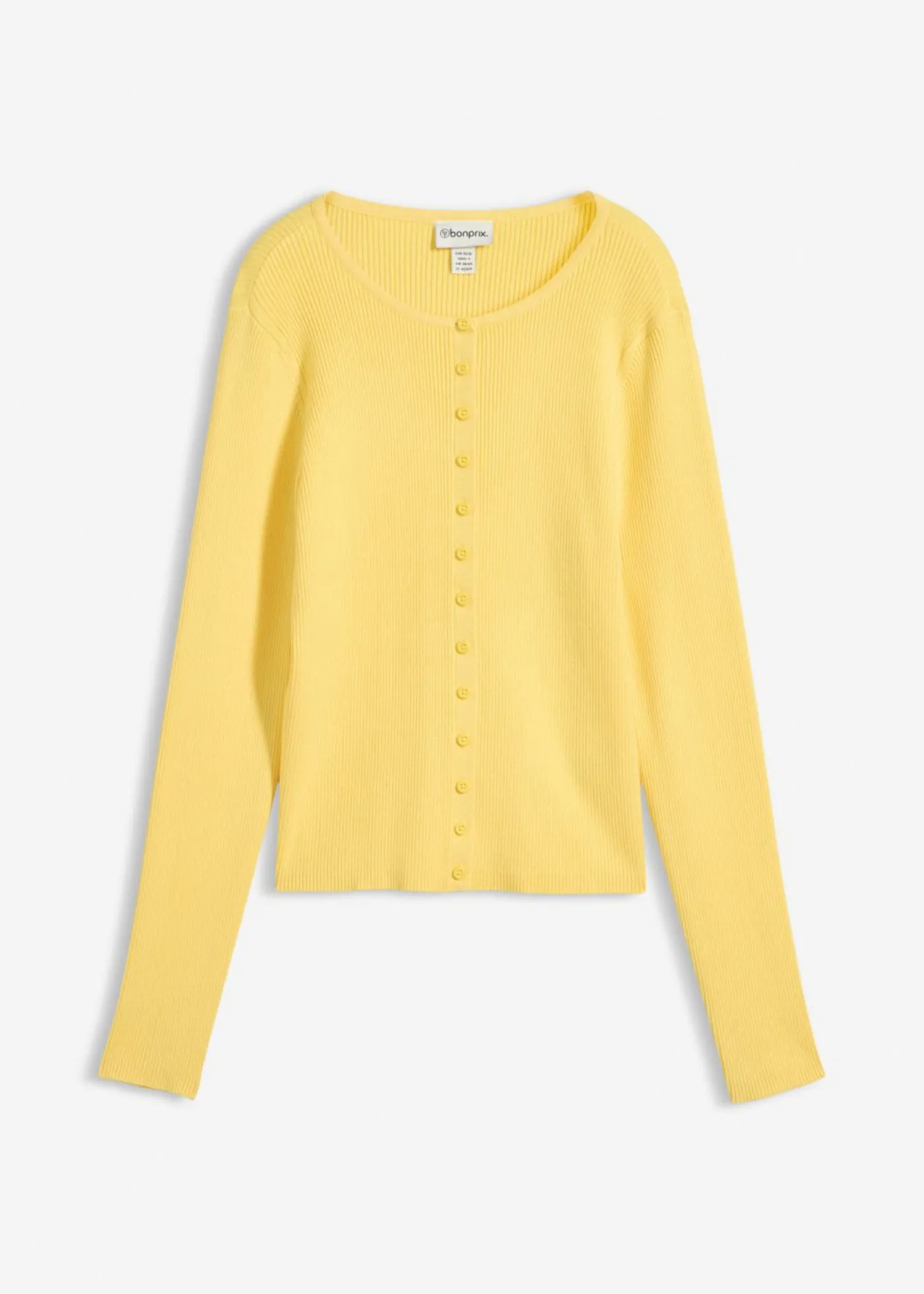 bonprix bonprix Chaqueta de punto fino de mezcla de viscosa suave Amarillo New
