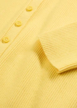 bonprix bonprix Chaqueta de punto fino de mezcla de viscosa suave Amarillo New